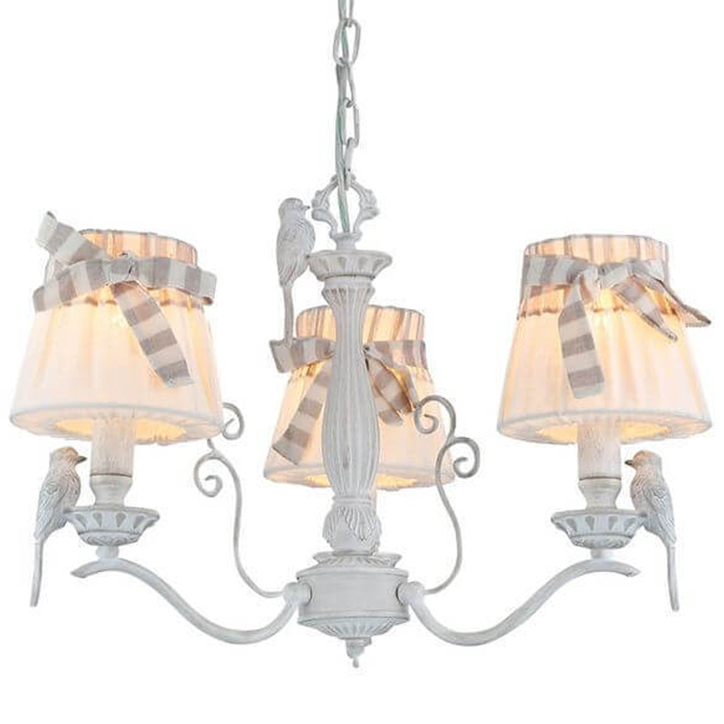 Люстра Refined Provence Chandelier trio Белый Бежевый Люстра Refined Provence Chandelier trio Белый Бежевый в Тюмени | Loft Concept