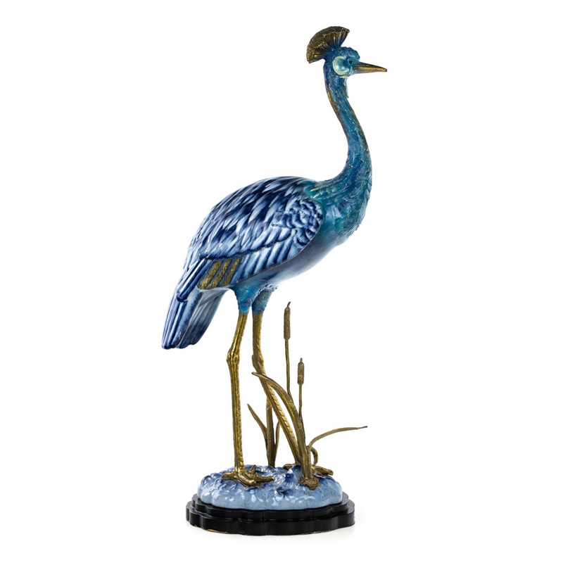 Статуэтка Crane Figurine Белый Синий Бронза Статуэтка Crane Figurine Белый Синий Бронза в Тюмени | Loft Concept