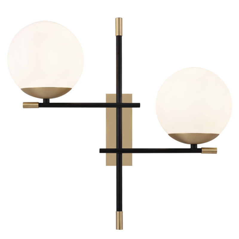 Бра Spike Two Balls Wall Lamp матовое золото Прозрачный белый Бра Spike Two Balls Wall Lamp матовое золото Прозрачный белый в Тюмени | Loft Concept