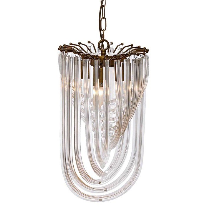 Люстра Lava Tube Pendant Clear Золотой Прозрачный Люстра Lava Tube Pendant Clear Золотой Прозрачный в Тюмени | Loft Concept