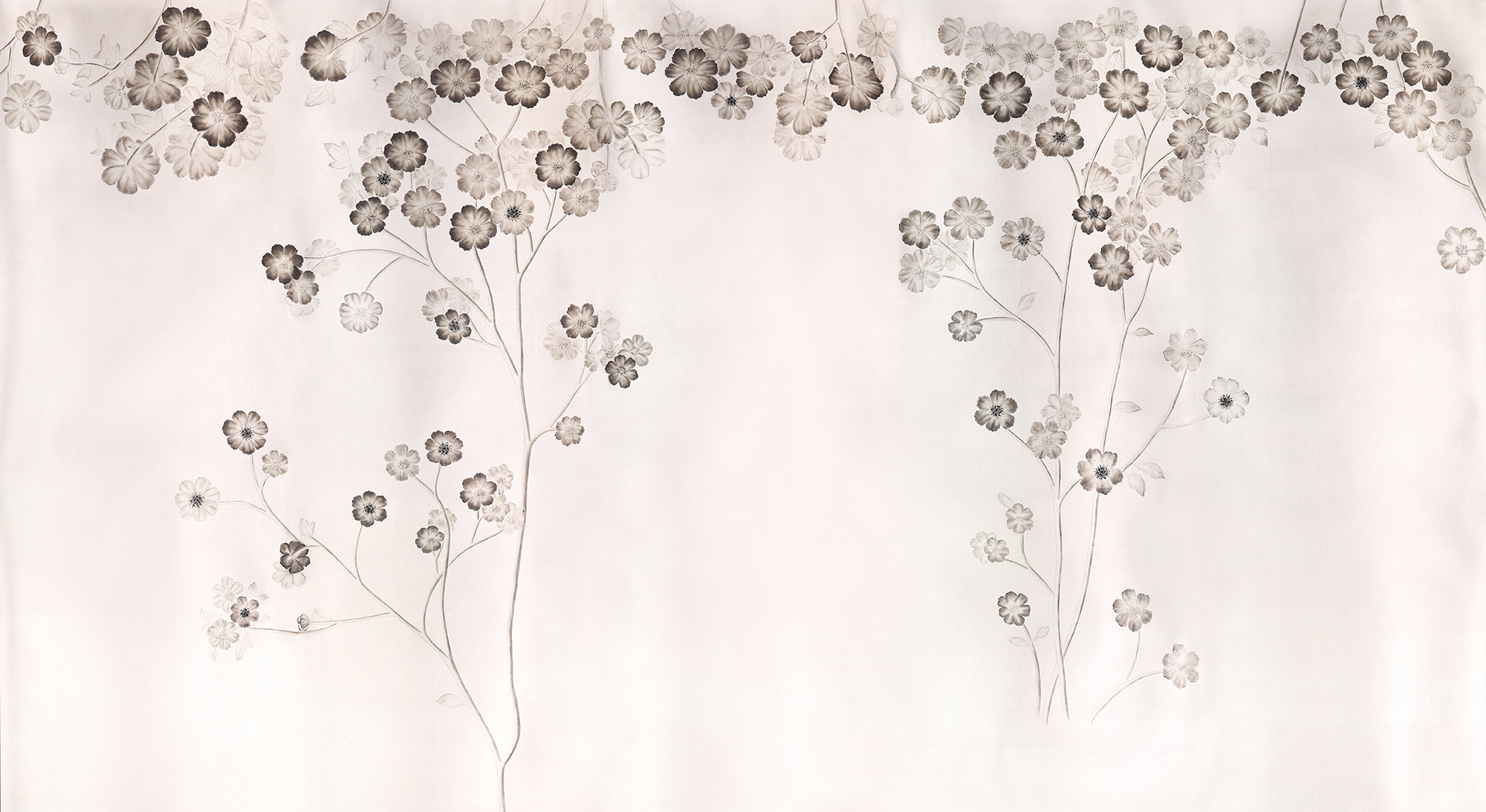 Обои ручная роспись Anemones in Light Special Colourway SC-236 on Tarnished Silver gilded silk Обои ручная роспись Anemones in Light Special Colourway SC-236 on Tarnished Silver gilded silk - постер Loft-Concept в Тюмени