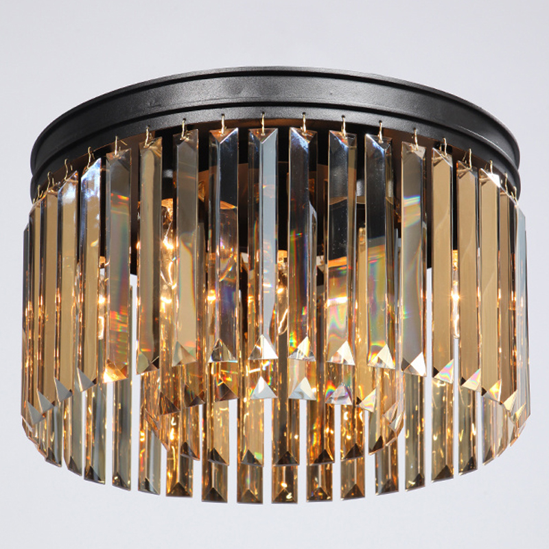 Потолочный светильник ODEON Amber GLASS Prism Round 2-TIER 40 см Черный Потолочный светильник ODEON Amber GLASS Prism Round 2-TIER 40 см Черный в Тюмени | Loft Concept