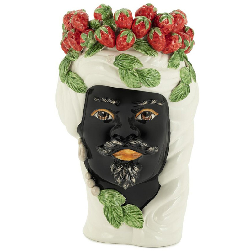 Ваза Vase Strawberries Head Man White Мульти Белый Красный Зеленый Черный Ваза Vase Strawberries Head Man White Мульти Белый Красный Зеленый Черный в Тюмени | Loft Concept