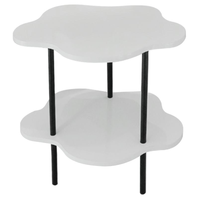 Приставной стол Luc Curved Side Table Белый Черный Приставной стол Luc Curved Side Table Белый Черный в Тюмени | Loft Concept