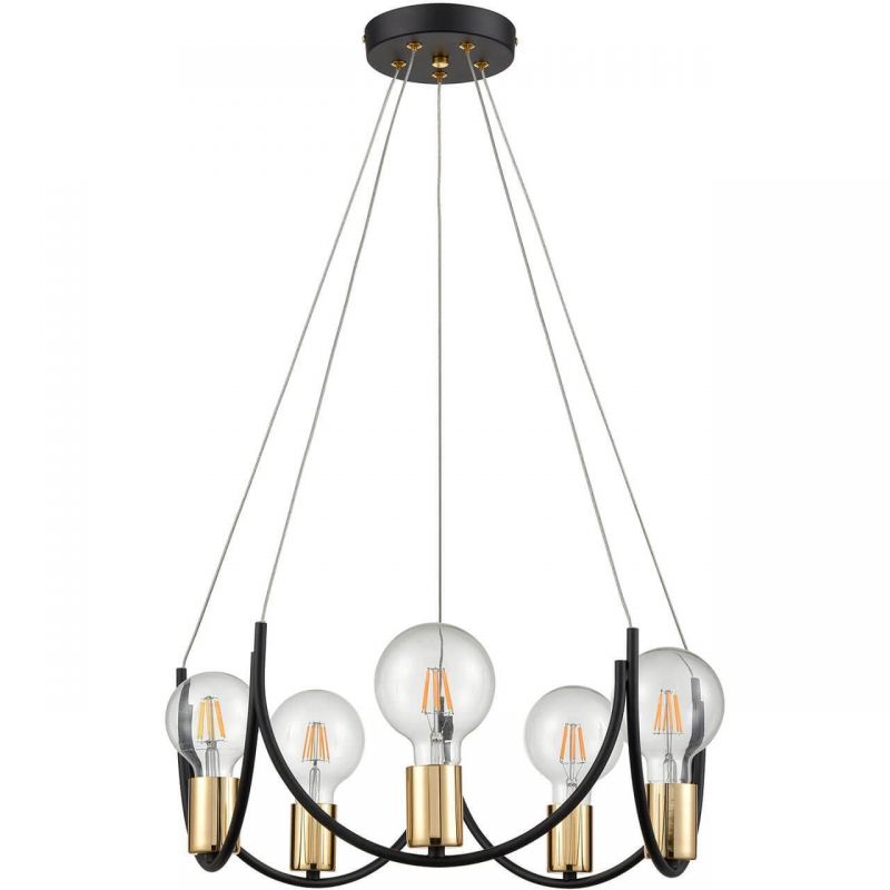 Люстра Supro Chandelier Черный Глянцевое золото Люстра Supro Chandelier Черный Глянцевое золото в Тюмени | Loft Concept