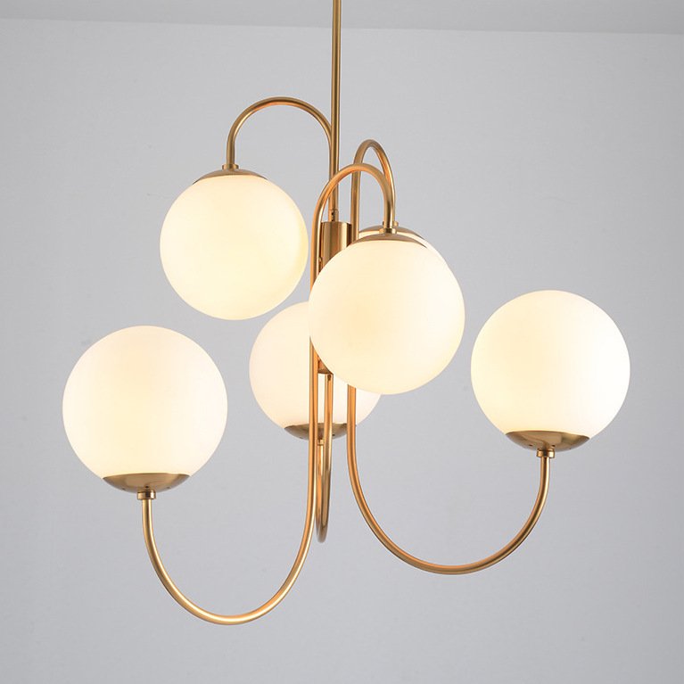 Люстра Gooseneck Pelle Chandelier Белый Золотой Люстра Gooseneck Pelle Chandelier Белый Золотой в Тюмени | Loft Concept