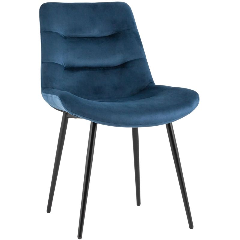 Стул Austin Chair Синий Велюр Синий Черный Стул Austin Chair Синий Велюр Синий Черный в Тюмени | Loft Concept