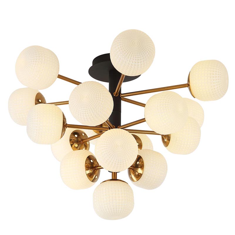 Потолочный светильник Barrett Ceiling Lamp white Белый Латунь Потолочный светильник Barrett Ceiling Lamp white Белый Латунь в Тюмени | Loft Concept