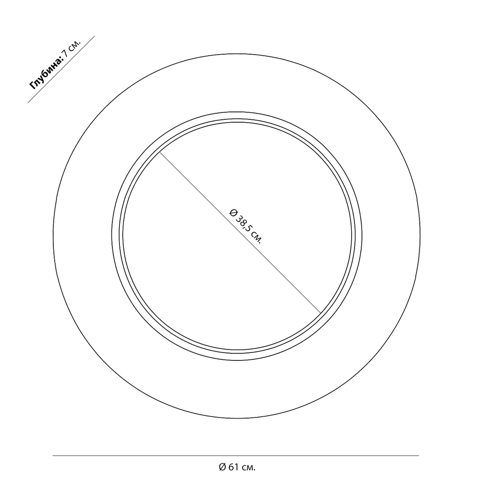 Чёрное настенное зеркало с золотым кантом Porunalia в Тюмени