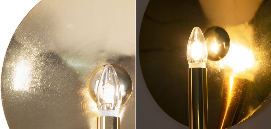 Бра Gold Round Backing Exposed Bulb Sconce Бра Gold Round Backing Exposed Bulb Sconce - Loft-Concept в Тюмени