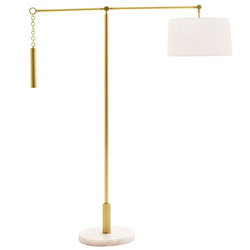Торшер Arteriors NEWARK FLOOR LAMP Латунь Белый Торшер Arteriors NEWARK FLOOR LAMP Латунь Белый в Тюмени | Loft Concept
