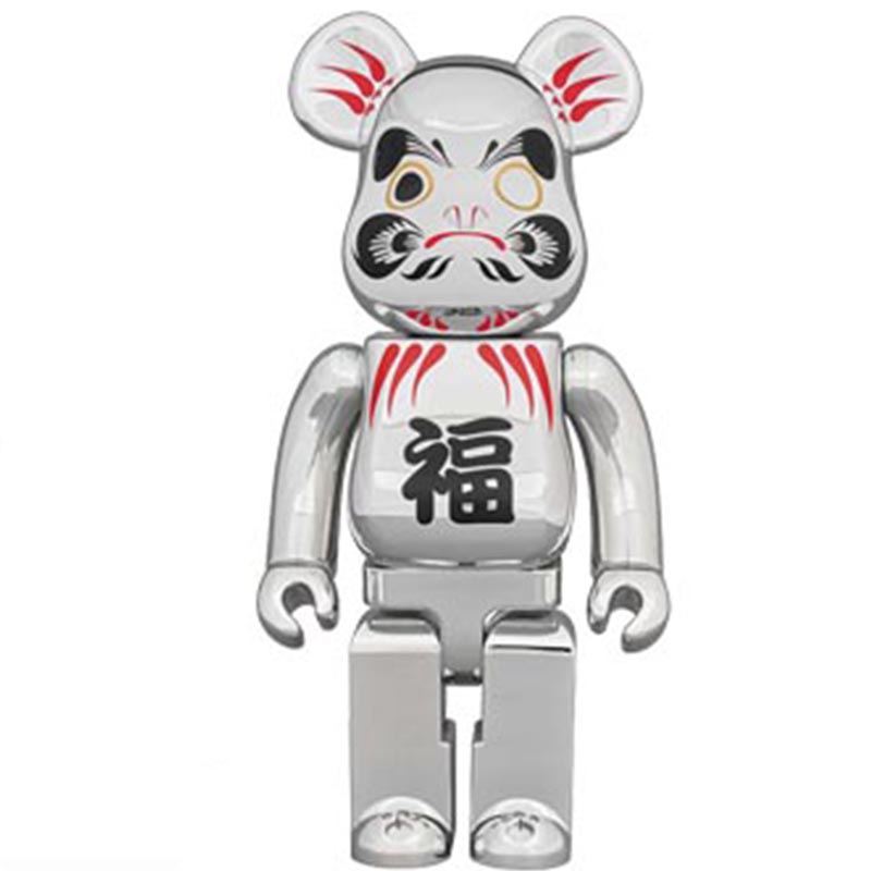 Статуэтка Bearbrick Daruma Silver Серебряный Черный Красный Статуэтка Bearbrick Daruma Silver Серебряный Черный Красный в Тюмени | Loft Concept