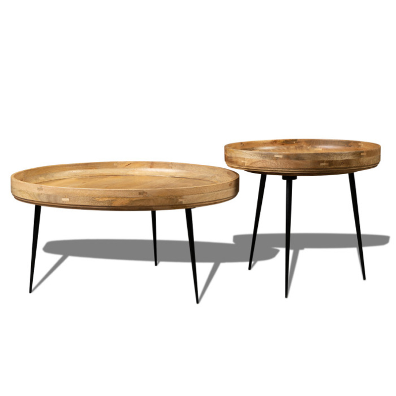 Комплект кофейных столов Davidson Table Бежевый Коричневый Черный Комплект кофейных столов Davidson Table Бежевый Коричневый Черный в Тюмени | Loft Concept