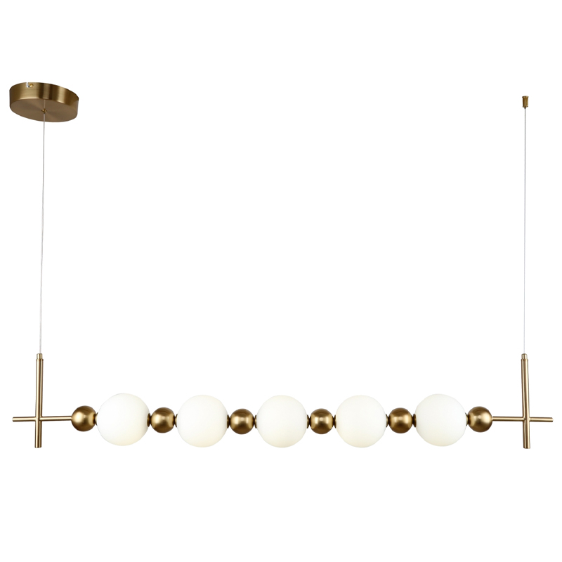 Линейная люстра PEARLS SUSPENSION Белый Латунь Линейная люстра PEARLS SUSPENSION Белый Латунь в Тюмени | Loft Concept