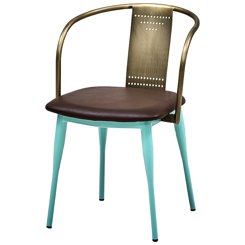 Стул Roban Loft Stool Бирюзовый Бронза Коричневый Стул Roban Loft Stool Бирюзовый Бронза Коричневый в Тюмени | Loft Concept