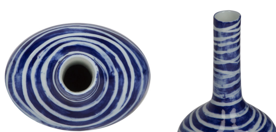 Ваза blue & white ornament Striped Bottle Ваза blue & white ornament Striped Bottle - Loft-Concept в Тюмени