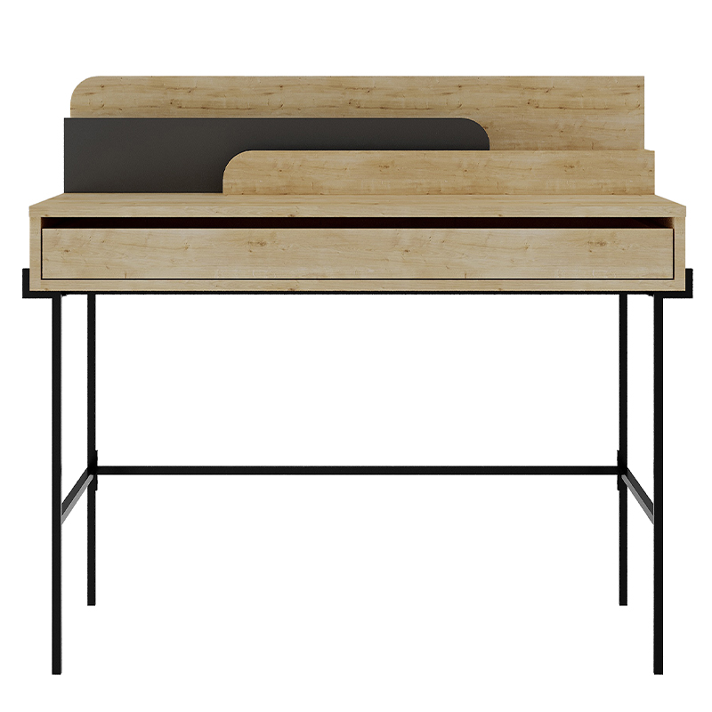 Стол письменный с выдвижным ящиком цвета древесины LEILA WORKING TABLE OAK ANTHRACITE Древесина Черный Серый Стол письменный с выдвижным ящиком цвета древесины LEILA WORKING TABLE OAK ANTHRACITE Древесина Черный Серый в Тюмени | Loft Concept