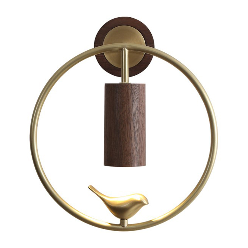 Бра деревянное с птичкой Manu Wall Lamp Золотой Орех Бра деревянное с птичкой Manu Wall Lamp Золотой Орех в Тюмени | Loft Concept