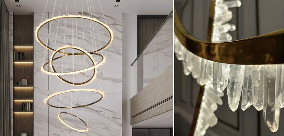Люстра для высокого потолка Большие Кольца с кристаллами chandelier Large Rings Crystals Люстра для высокого потолка Большие Кольца с кристаллами chandelier Large Rings Crystals - Loft-Concept в Тюмени