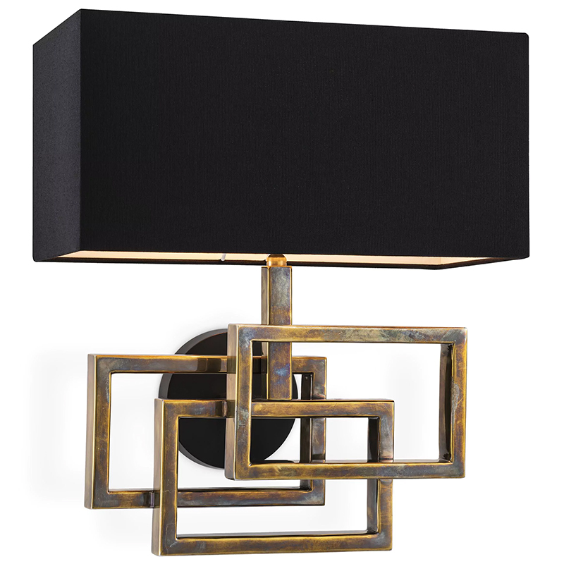 Бра Eichholtz Wall Lamp Windolf Vintage Brass Винтажная латунь Черный Бра Eichholtz Wall Lamp Windolf Vintage Brass Винтажная латунь Черный в Тюмени | Loft Concept