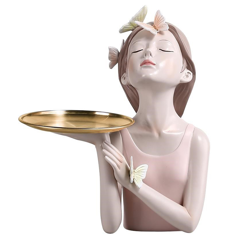 Статуэтка Butterfly Girl Tray Бежевый Золотой Розовый пастельный Статуэтка Butterfly Girl Tray Бежевый Золотой Розовый пастельный в Тюмени | Loft Concept