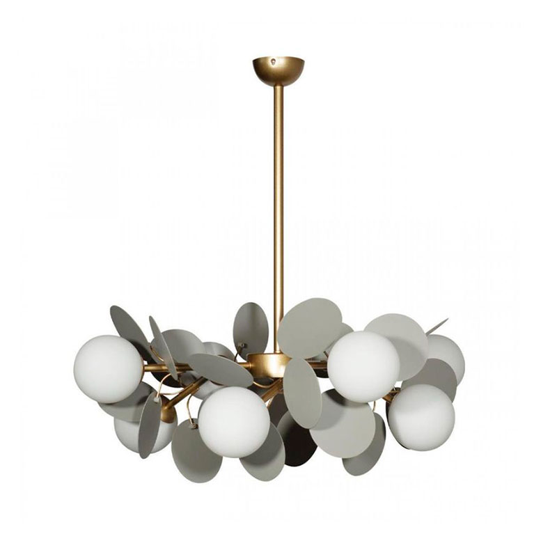 Люстра MATISSE Chandelier Gray 8 ламп Серый Золотой Белый Люстра MATISSE Chandelier Gray 8 ламп Серый Золотой Белый в Тюмени | Loft Concept