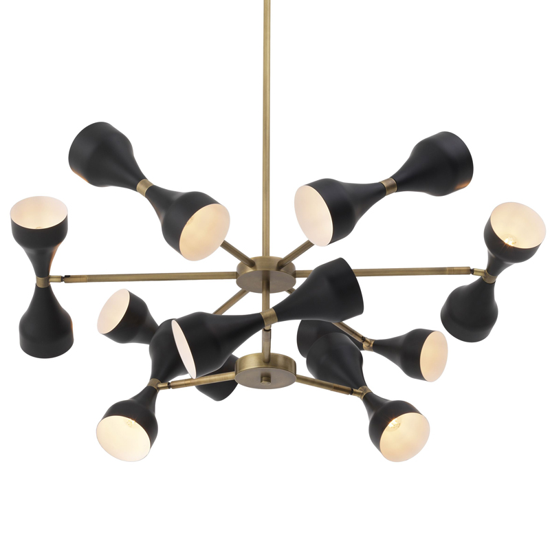 Люстра Eichholtz Chandelier Cordero Латунь Античная полированная Черный Люстра Eichholtz Chandelier Cordero Латунь Античная полированная Черный в Тюмени | Loft Concept