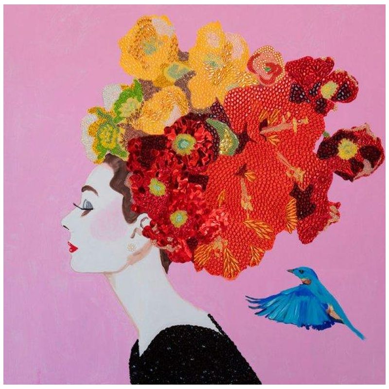 Картина Audrey with Flower Bouquet Headdress, Blue Bird, and Pink Background Мульти Картина Audrey with Flower Bouquet Headdress, Blue Bird, and Pink Background Мульти в Тюмени | Loft Concept