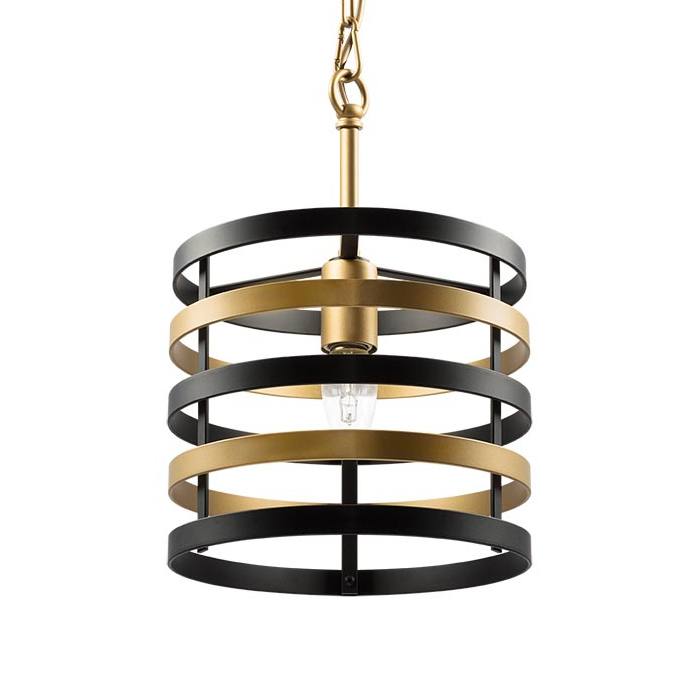 Подвесной светильник Gold Stripes Chandelier Черный Золотой Подвесной светильник Gold Stripes Chandelier Черный Золотой в Тюмени | Loft Concept