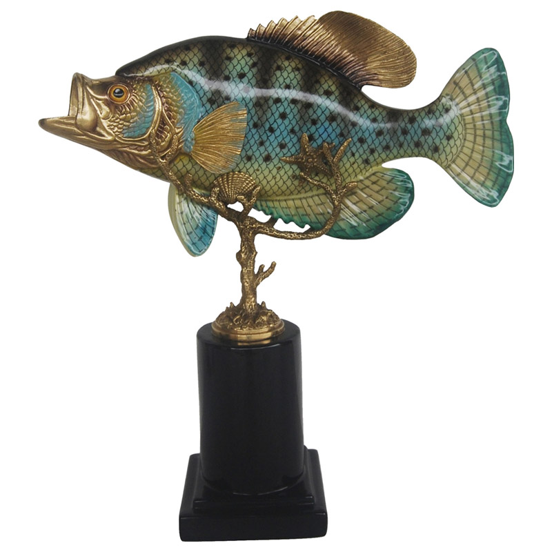 Статуэтка Fish on stand Бронза Морская синь Серо-голубой Статуэтка Fish on stand Бронза Морская синь Серо-голубой в Тюмени | Loft Concept