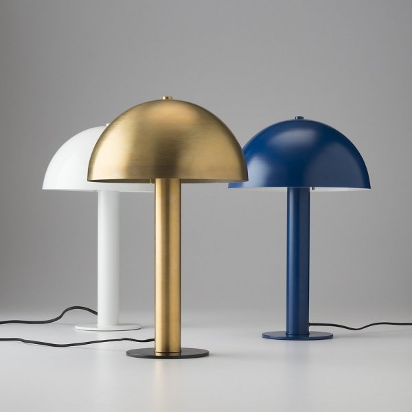 Настольная лампа Sidnie Lamp Латунь Белый Синий Настольная лампа Sidnie Lamp Латунь Белый Синий в Тюмени | Loft Concept