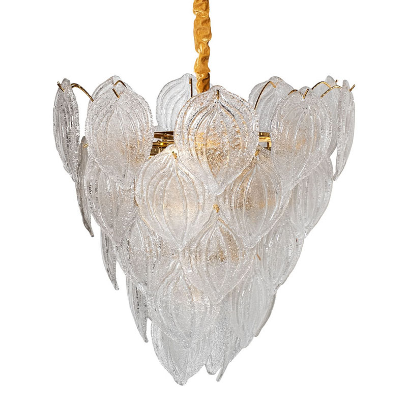 Люстра Textured Glass Chandelier Petal 10 Глянцевое золото Люстра Textured Glass Chandelier Petal 10 Глянцевое золото в Тюмени | Loft Concept