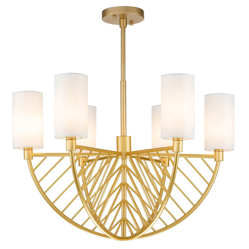 Люстра Arch Lattice Chandelier 6 матовое золото Белый Люстра Arch Lattice Chandelier 6 матовое золото Белый в Тюмени | Loft Concept