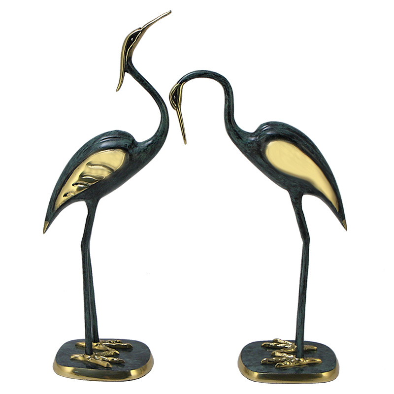 Статуэтка бронзовая пара Журавли синие Bronze Birds Бронза Синий Статуэтка бронзовая пара Журавли синие Bronze Birds Бронза Синий в Тюмени | Loft Concept