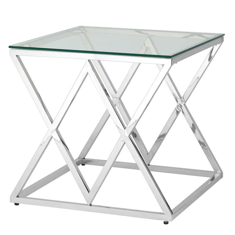 Стол приставной Geometry Rhombus Silver Серебряный Прозрачное Стекло Стол приставной Geometry Rhombus Silver Серебряный Прозрачное Стекло в Тюмени | Loft Concept