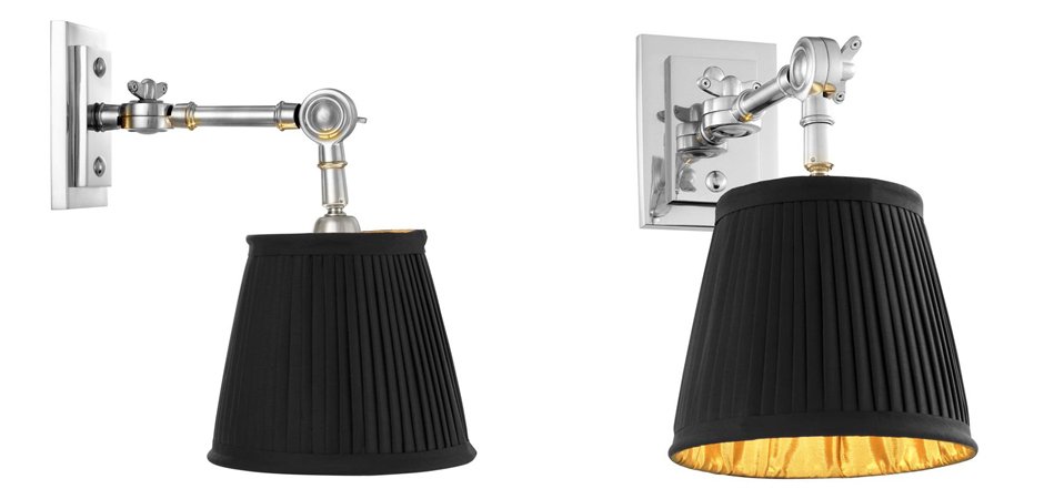 Бра Wall Lamp Wentworth Single Nickel+Black Бра Wall Lamp Wentworth Single Nickel+Black - Loft-Concept в Тюмени