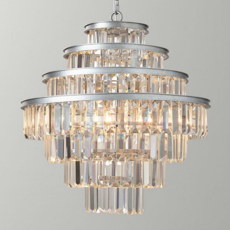 Люстра Alaine Crystal Large Pendant Silver Серебряный Прозрачное Стекло Люстра Alaine Crystal Large Pendant Silver Серебряный Прозрачное Стекло в Тюмени | Loft Concept