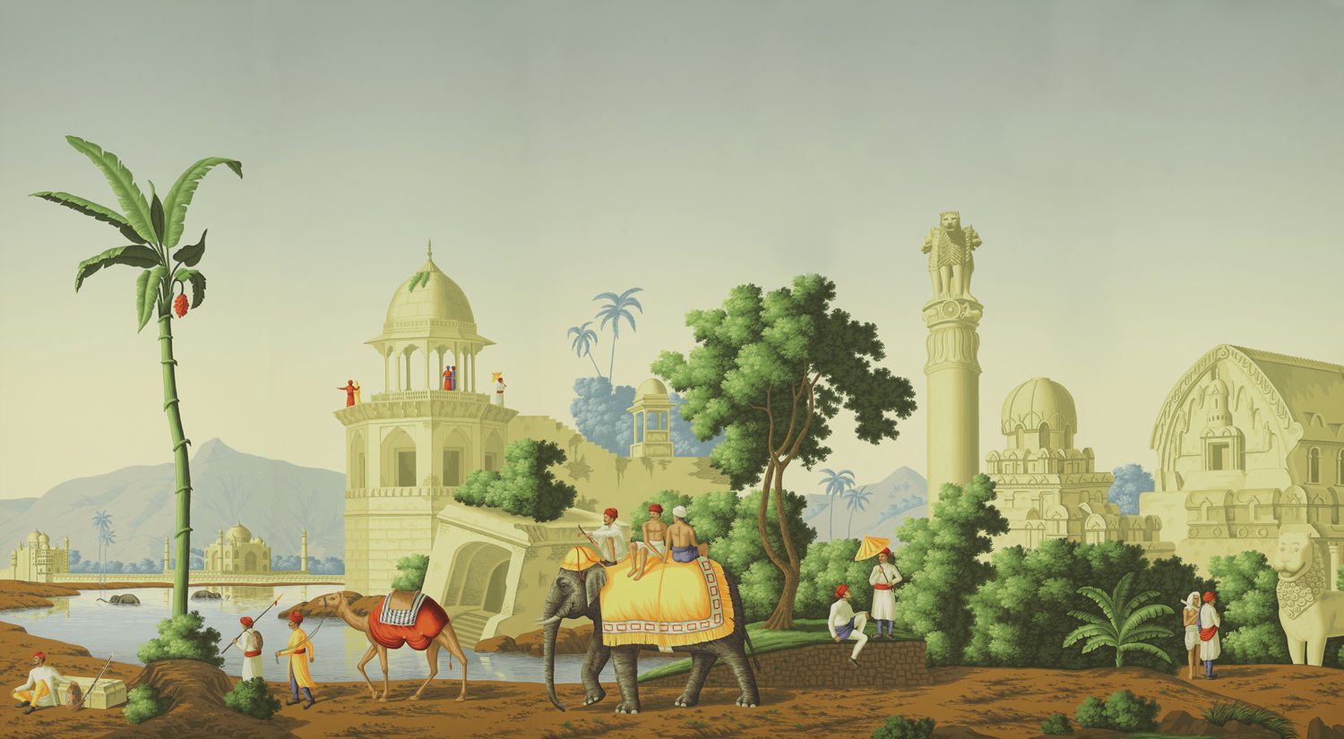 Обои ручная роспись Early Views of India Eden on scenic paper Обои ручная роспись Early Views of India Eden on scenic paper - постер Loft-Concept в Тюмени