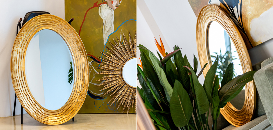 Зеркало Golden Waves Oval Mirror Зеркало Golden Waves Oval Mirror - Loft-Concept в Тюмени