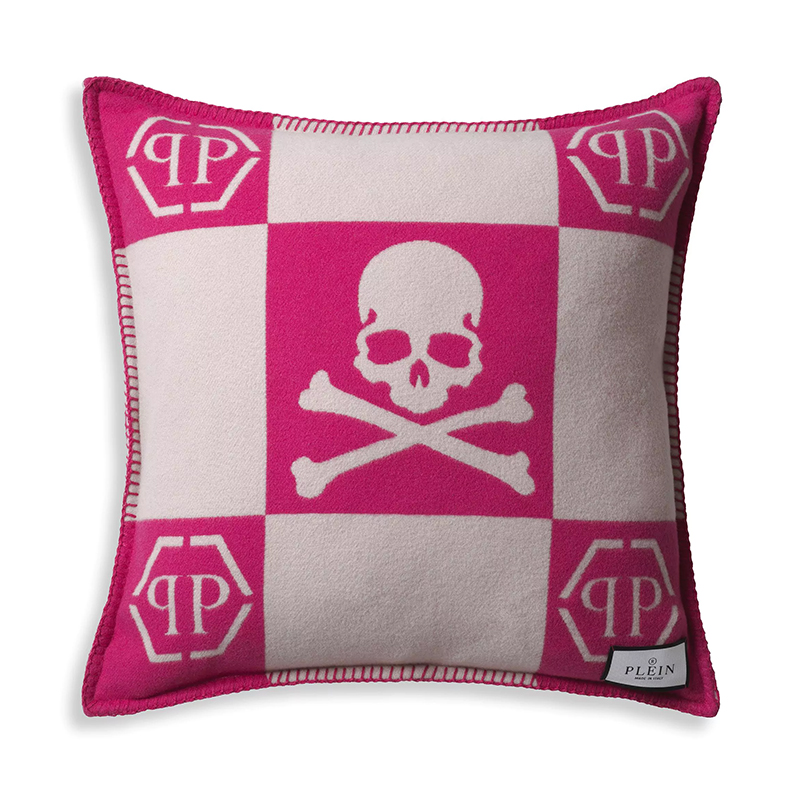 Подушка Philipp Plein Cushion Cashmere Skull 45 x 45 Pink Розовый Белый Подушка Philipp Plein Cushion Cashmere Skull 45 x 45 Pink Розовый Белый в Тюмени | Loft Concept