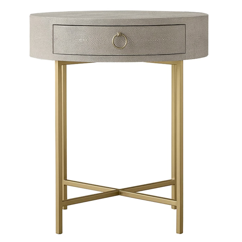 Gaston Stingray Round Gray Side Table Приставной стол серый скат Золотой Серый Gaston Stingray Round Gray Side Table Приставной стол серый скат Золотой Серый в Тюмени | Loft Concept
