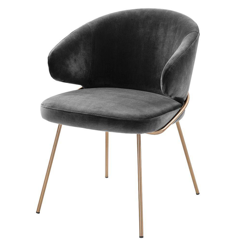 Стул Eichholtz Dining Chair Kinley dark grey Серый Латунь Стул Eichholtz Dining Chair Kinley dark grey Серый Латунь в Тюмени | Loft Concept