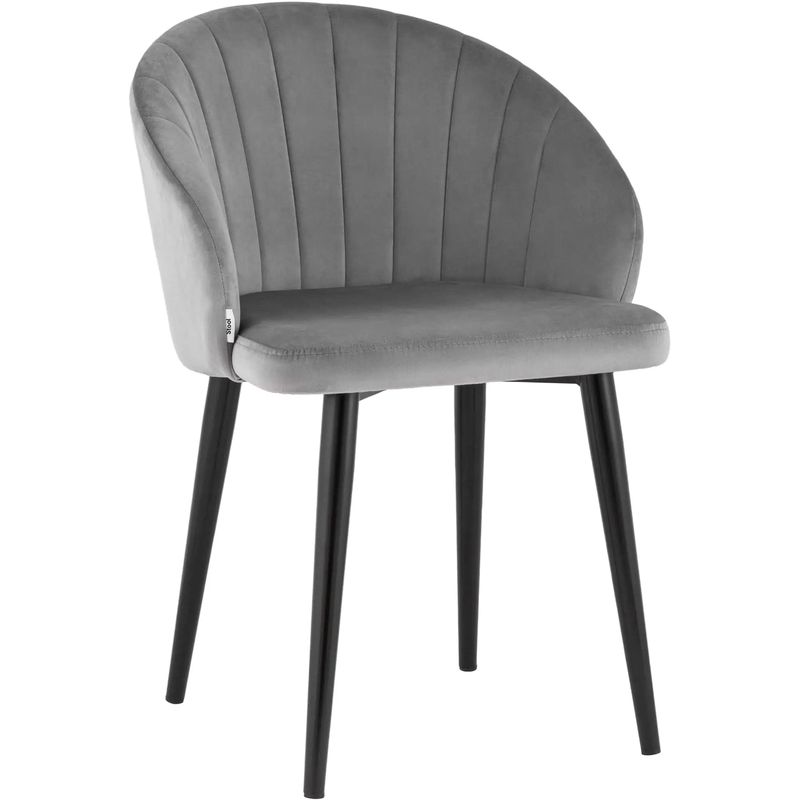 Стул Balsari Chair Светло-Серый Велюр Светло-серый Черный Стул Balsari Chair Светло-Серый Велюр Светло-серый Черный в Тюмени | Loft Concept