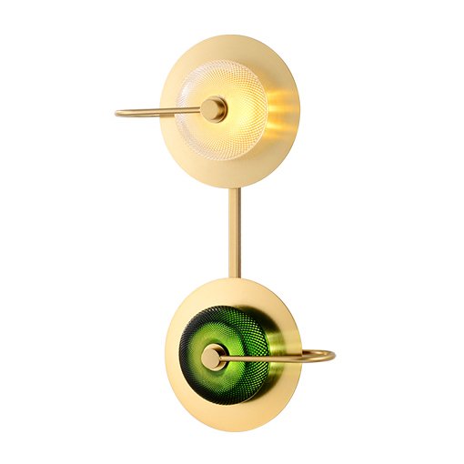 Бра Green Disk Double Зеленый Латунь Прозрачное Стекло Бра Green Disk Double Зеленый Латунь Прозрачное Стекло в Тюмени | Loft Concept
