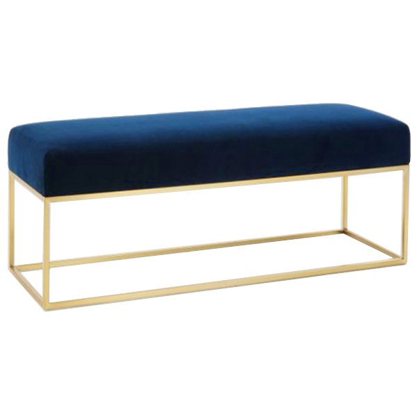 Банкетка Accent Velvet Large Золотой Синий Банкетка Accent Velvet Large Золотой Синий в Тюмени | Loft Concept