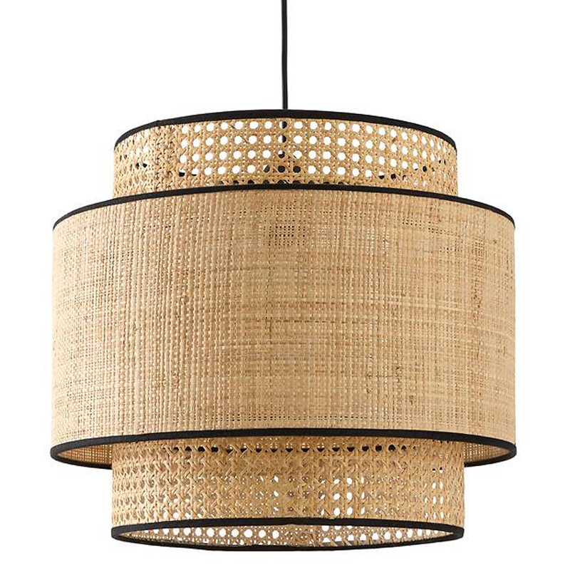 Подвесной светильник Ottar Dual Wicker beige black Бежевый Черный Подвесной светильник Ottar Dual Wicker beige black Бежевый Черный в Тюмени | Loft Concept