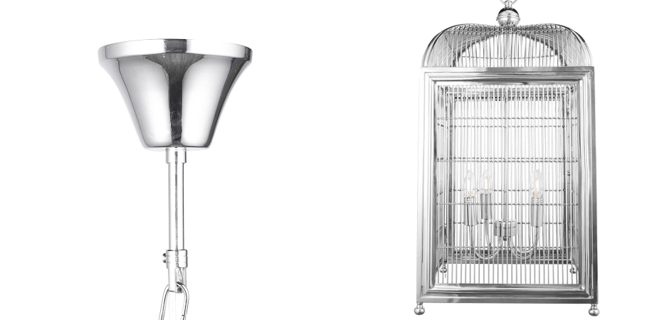 Люстра клетка Bird cage chrome Lantern Falcon Люстра клетка Bird cage chrome Lantern Falcon - Loft-Concept в Тюмени