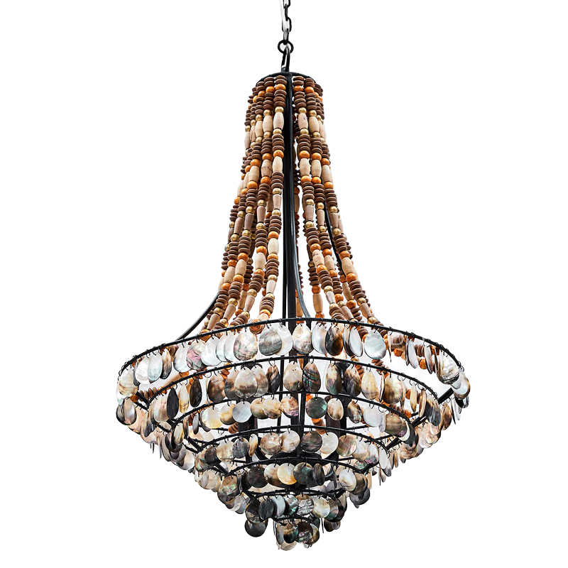 Люстра Murty Nacre Chandelier Черный Бежевый Коричневый Перламутровый Люстра Murty Nacre Chandelier Черный Бежевый Коричневый Перламутровый в Тюмени | Loft Concept