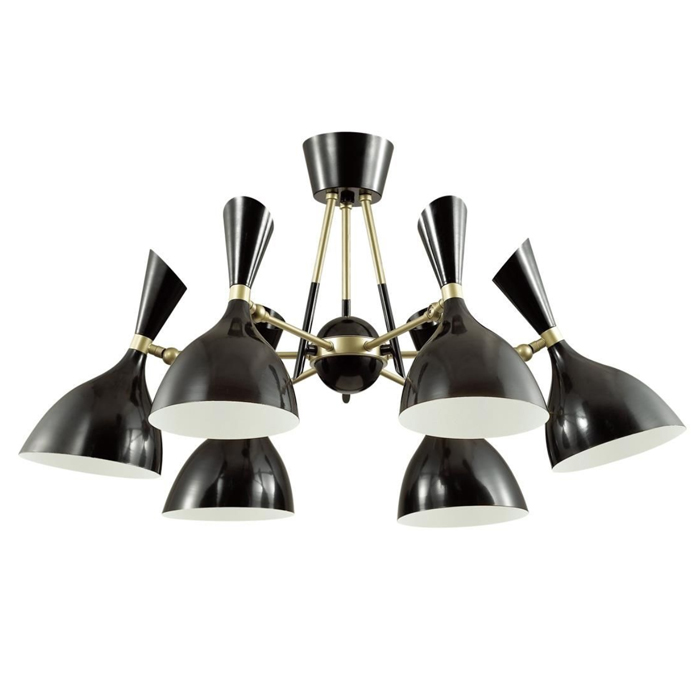 Потолочный светильник Duke Chandelier 6 black Черный матовое золото Потолочный светильник Duke Chandelier 6 black Черный матовое золото в Тюмени | Loft Concept