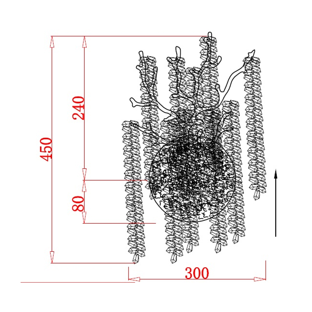 Бра на ветвистым серебрянном каркасе со стеклянными подвесами Raceme в Тюмени